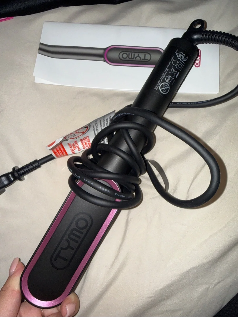 TYMO Ring Hair Straightening Comb in Black & Pink